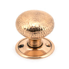 Polished Bronze Hammered Mushroom Mortice/Rim Knob Set | From The Anvil-Mortice Knobs-Yester Home