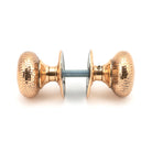 Polished Bronze Hammered Mushroom Mortice/Rim Knob Set | From The Anvil-Mortice Knobs-Yester Home