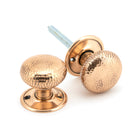 Polished Bronze Hammered Mushroom Mortice/Rim Knob Set | From The Anvil-Mortice Knobs-Yester Home