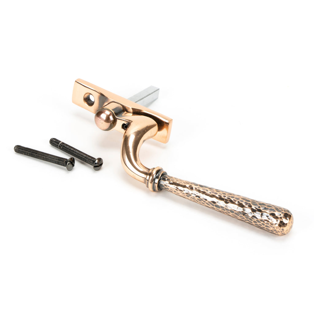 Polished Bronze Hammered Newbury Espag - LH | From The Anvil-Espag. Fasteners-Yester Home