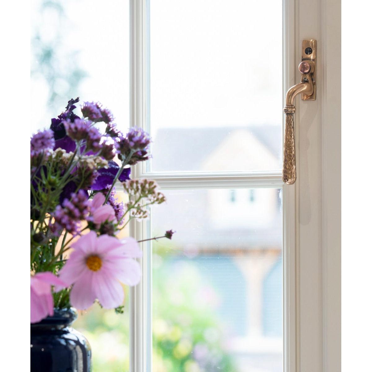 Polished Bronze Hammered Newbury Espag - LH | From The Anvil-Espag. Fasteners-Yester Home