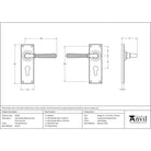 Polished Bronze Hammered Newbury Lever Euro Lock Set | From The Anvil - Lever Euro - From The Anvil - Yester Home
