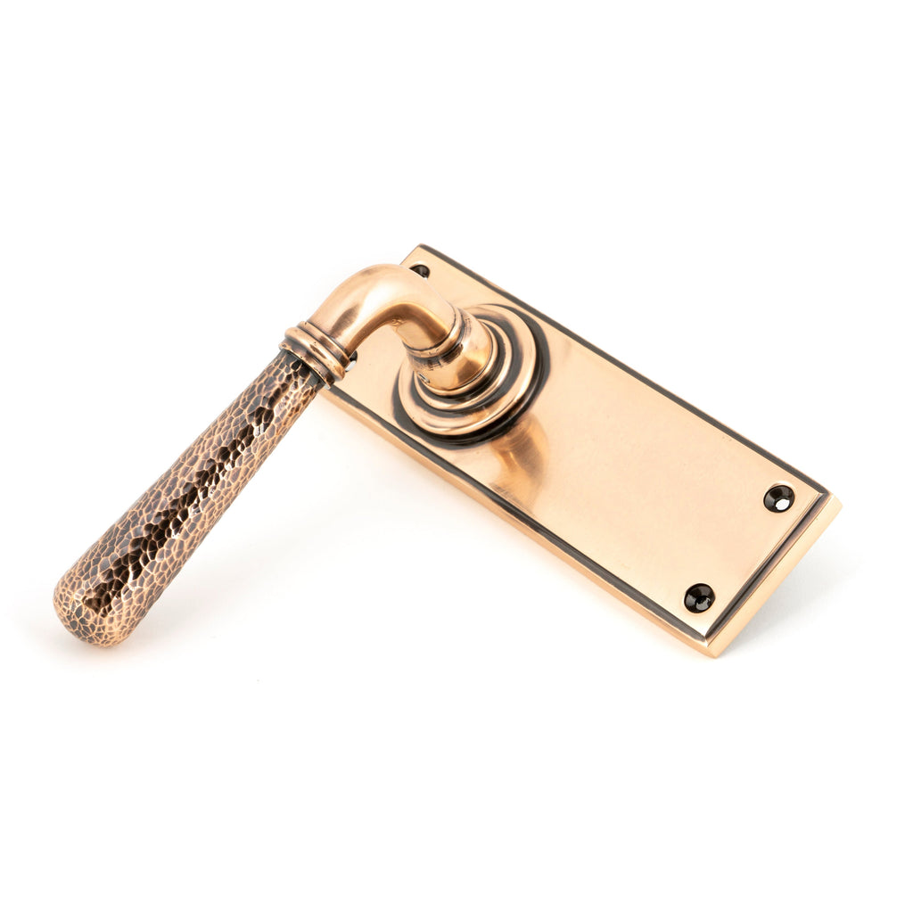 Polished Bronze Hammered Newbury Lever Latch Set | From The Anvil-Lever Latch-Yester Home