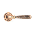 Polished Bronze Hammered Newbury Lever on Rose Set (Art Deco) | From The Anvil - Concealed - From The Anvil - Yester Home