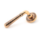 Polished Bronze Hammered Newbury Lever on Rose Set (Beehive) - Unsprung | From The Anvil-Concealed-Yester Home