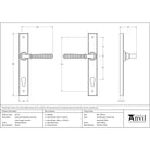Polished Bronze Hammered Newbury Slimline Espag. Lock Set | From The Anvil-Espagnolette-Yester Home