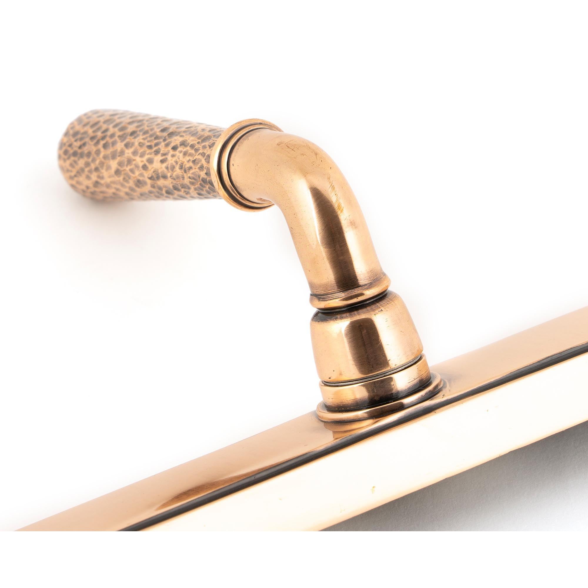 Polished Bronze Hammered Newbury Slimline Espag. Lock Set | From The Anvil - Espagnolette - From The Anvil - Yester Home