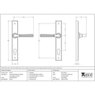 Polished Bronze Hammered Newbury Slimline Espag. Lock Set | From The Anvil - Espagnolette - From The Anvil - Yester Home