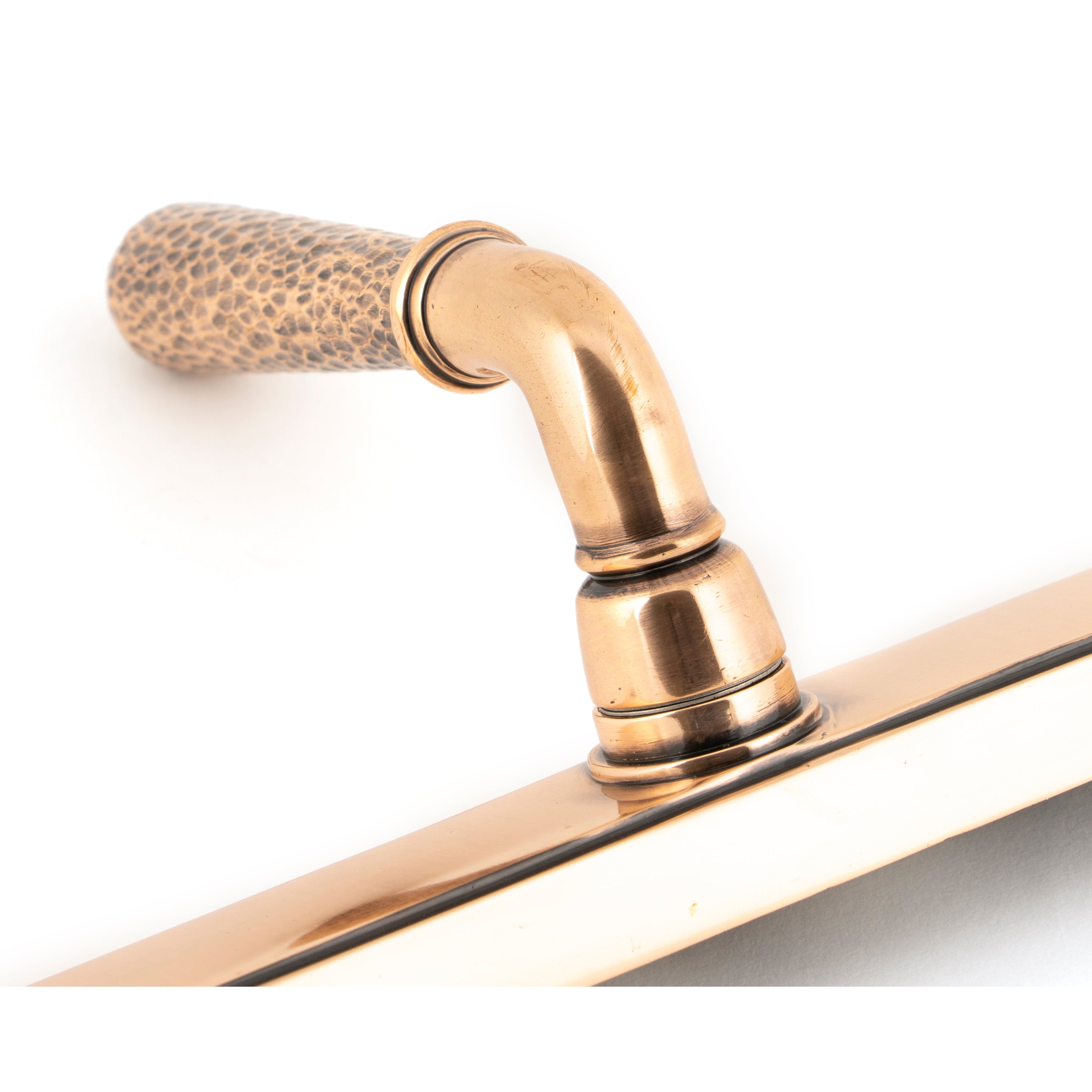 Polished Bronze Hammered Newbury Slimline Espag. Lock Set | From The Anvil-Espagnolette-Yester Home