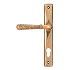 Polished Bronze Hammered Newbury Slimline Espag. Lock Set | From The Anvil-Espagnolette-Yester Home