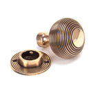 Polished Bronze Heavy Beehive Mortice/Rim Knob Set | From The Anvil-Mortice Knobs-Yester Home