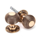 Polished Bronze Heavy Beehive Mortice/Rim Knob Set | From The Anvil - Mortice Knobs - From The Anvil - Yester Home