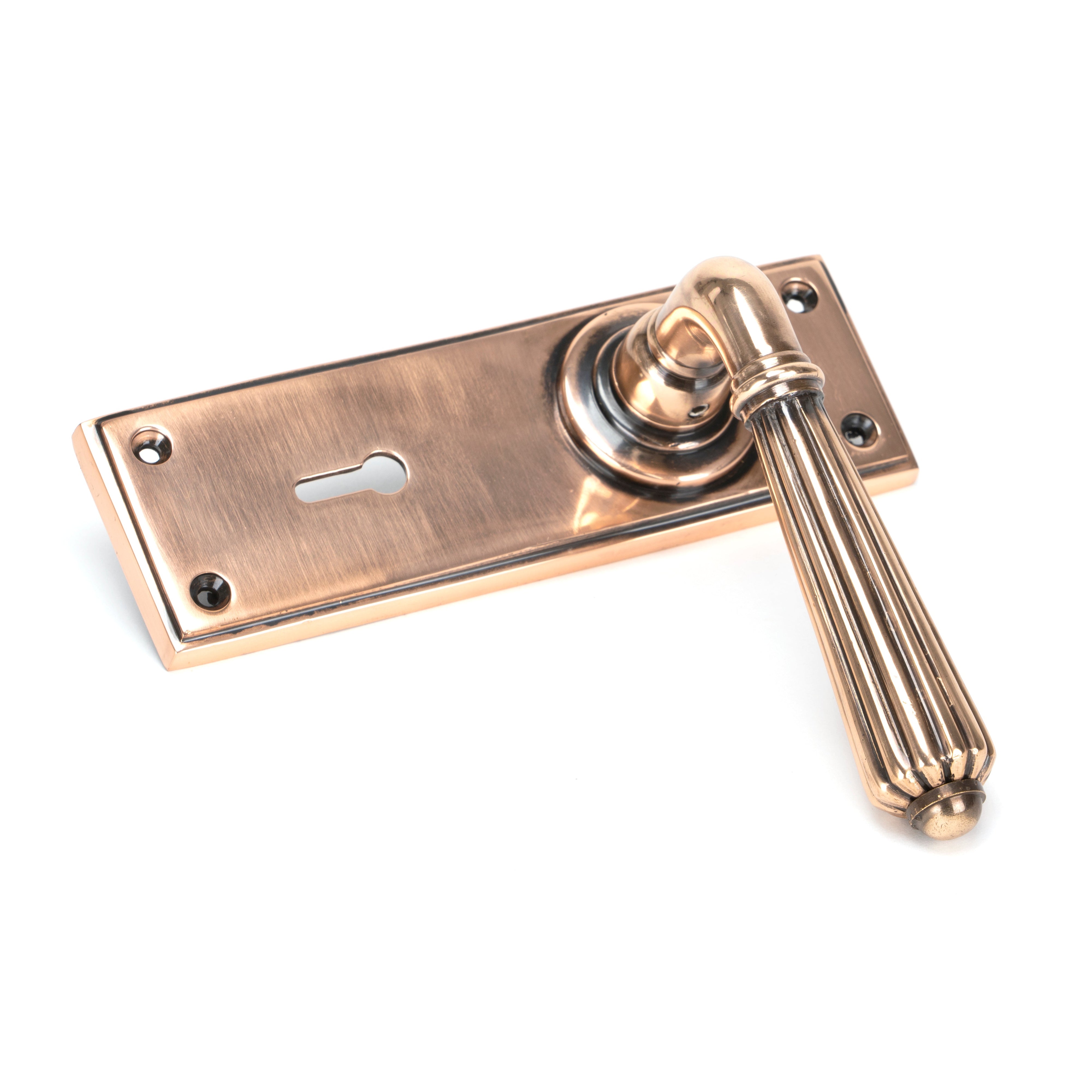 Polished Bronze Hinton Lever Lock Set | From The Anvil-Lever Lock-Yester Home