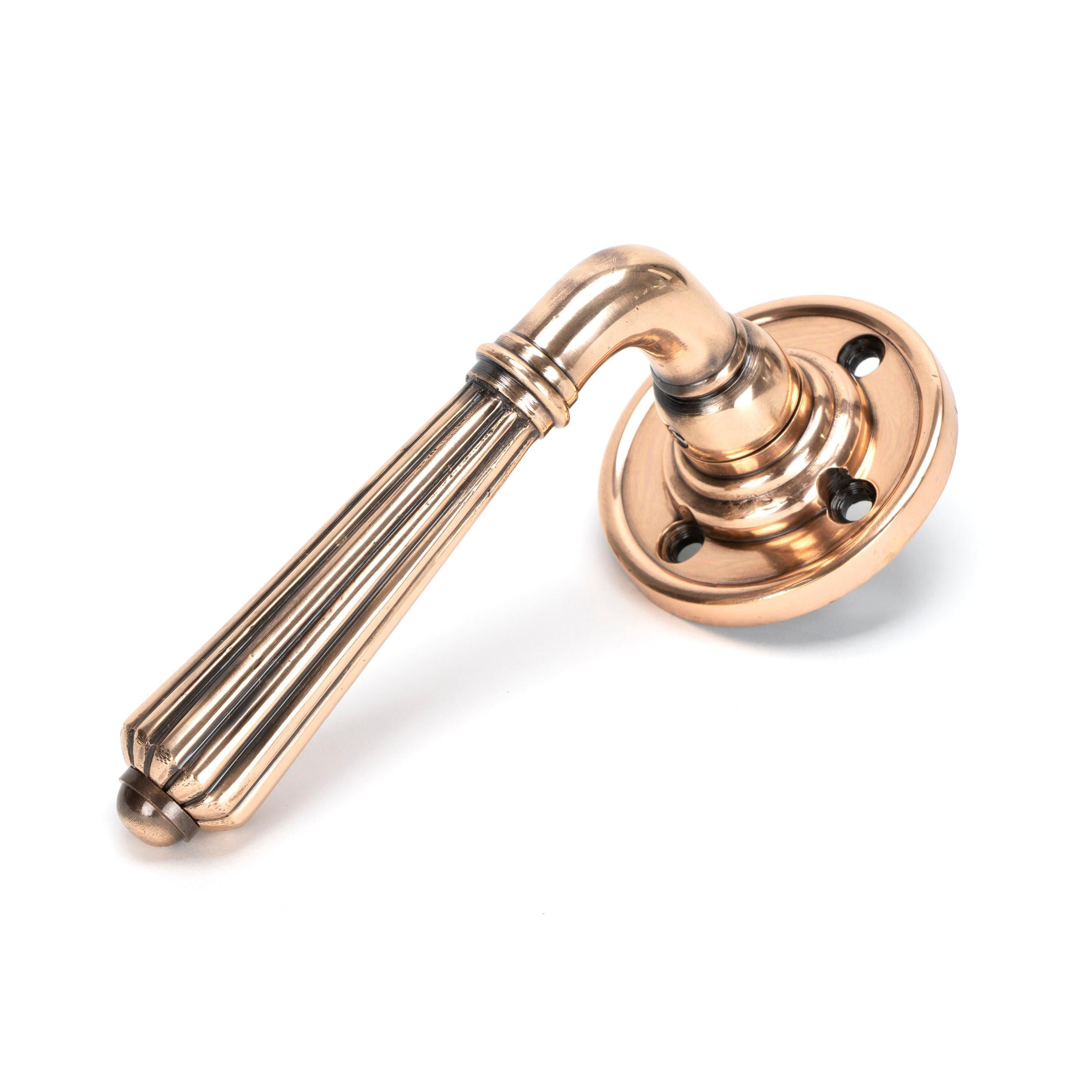 Polished Bronze Hinton Lever on Rose Set - Unsprung | From The Anvil - Lever on Rose - From The Anvil - Yester Home