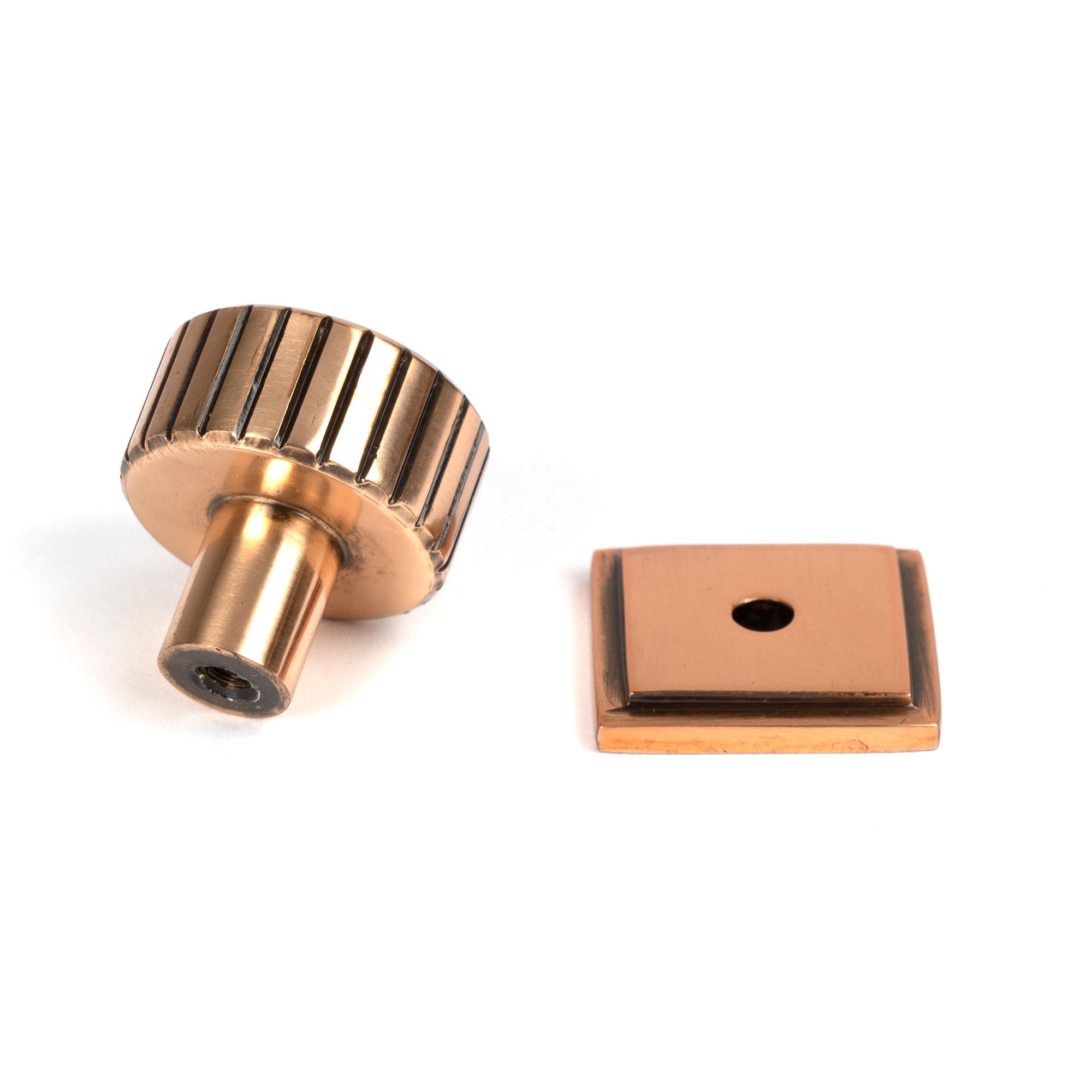 Polished Bronze Judd Cabinet Knob - 25mm (Square) | From The Anvil-Cabinet Knobs-Yester Home