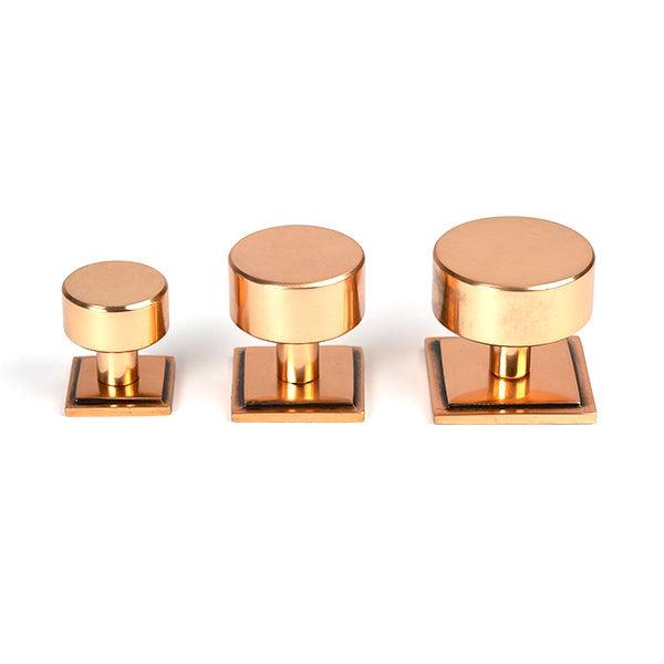 Polished Bronze Kelso Cabinet Knob - 25mm (Square) | From The Anvil-Cabinet Knobs-Yester Home