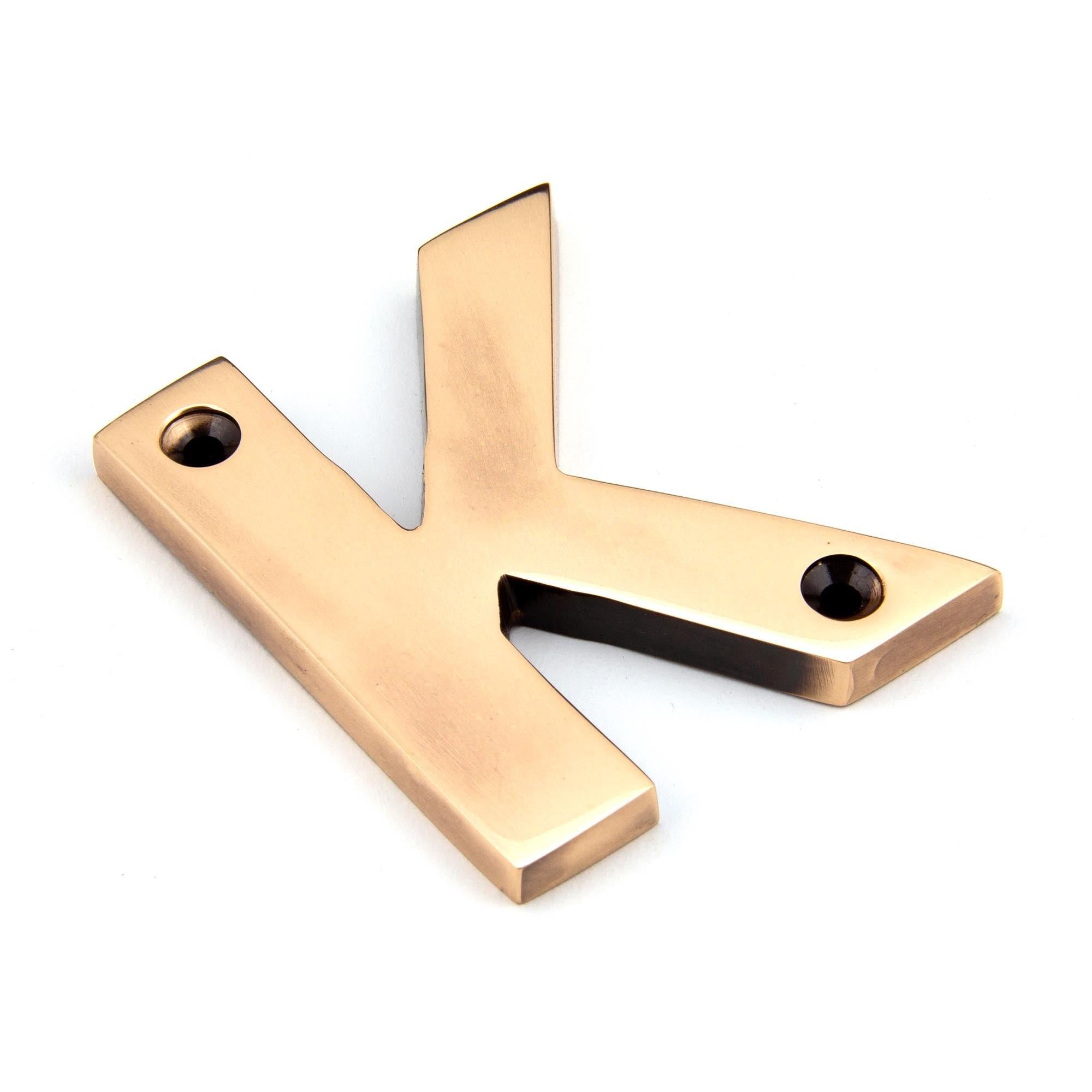 Polished Bronze Letter K | From The Anvil - Letters - From The Anvil - Yester Home