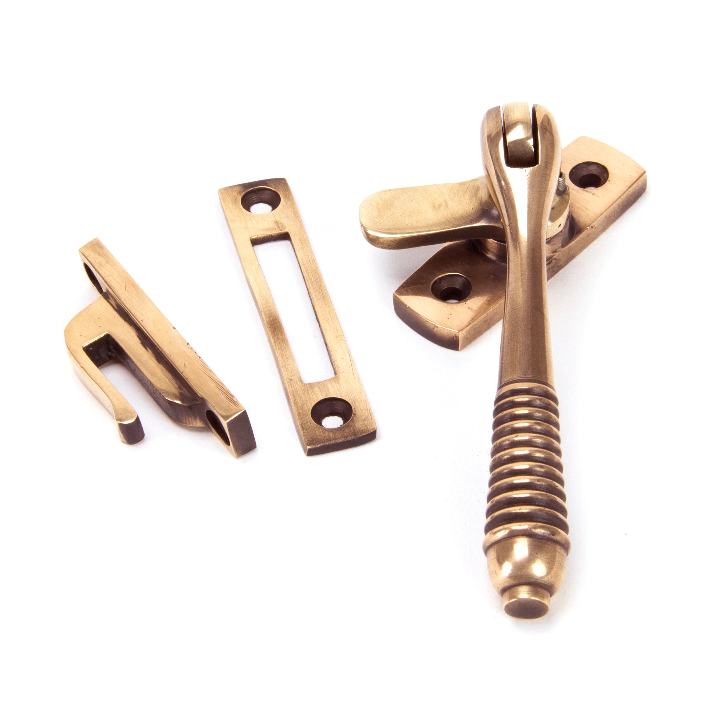 Polished Bronze Locking Reeded Fastener | From The Anvil-Locking Fasteners-Yester Home