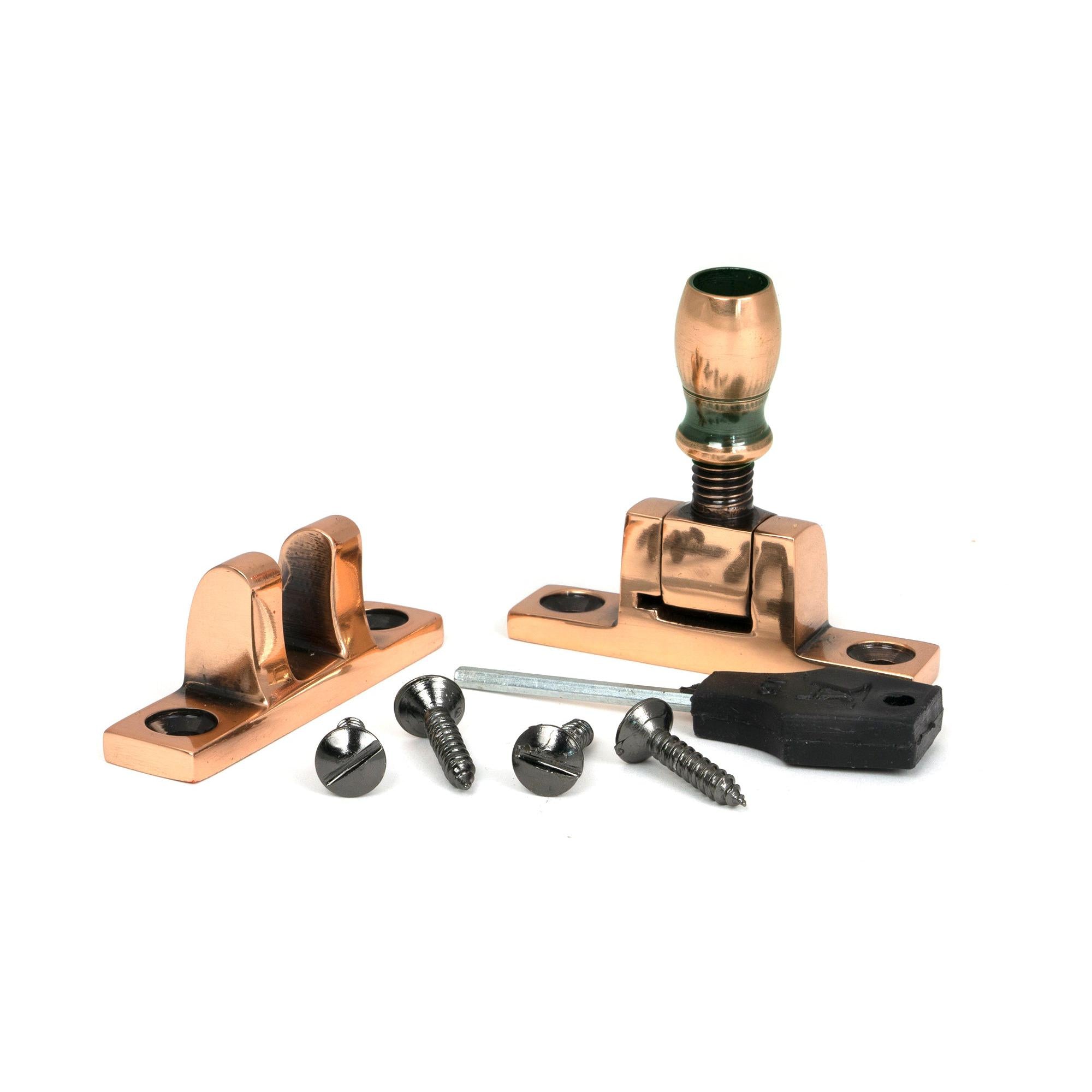 Polished Bronze Mushroom Brighton Fastener - Narrow (Square) | From The Anvil - Brighton Fasteners - From The Anvil - Yester Home