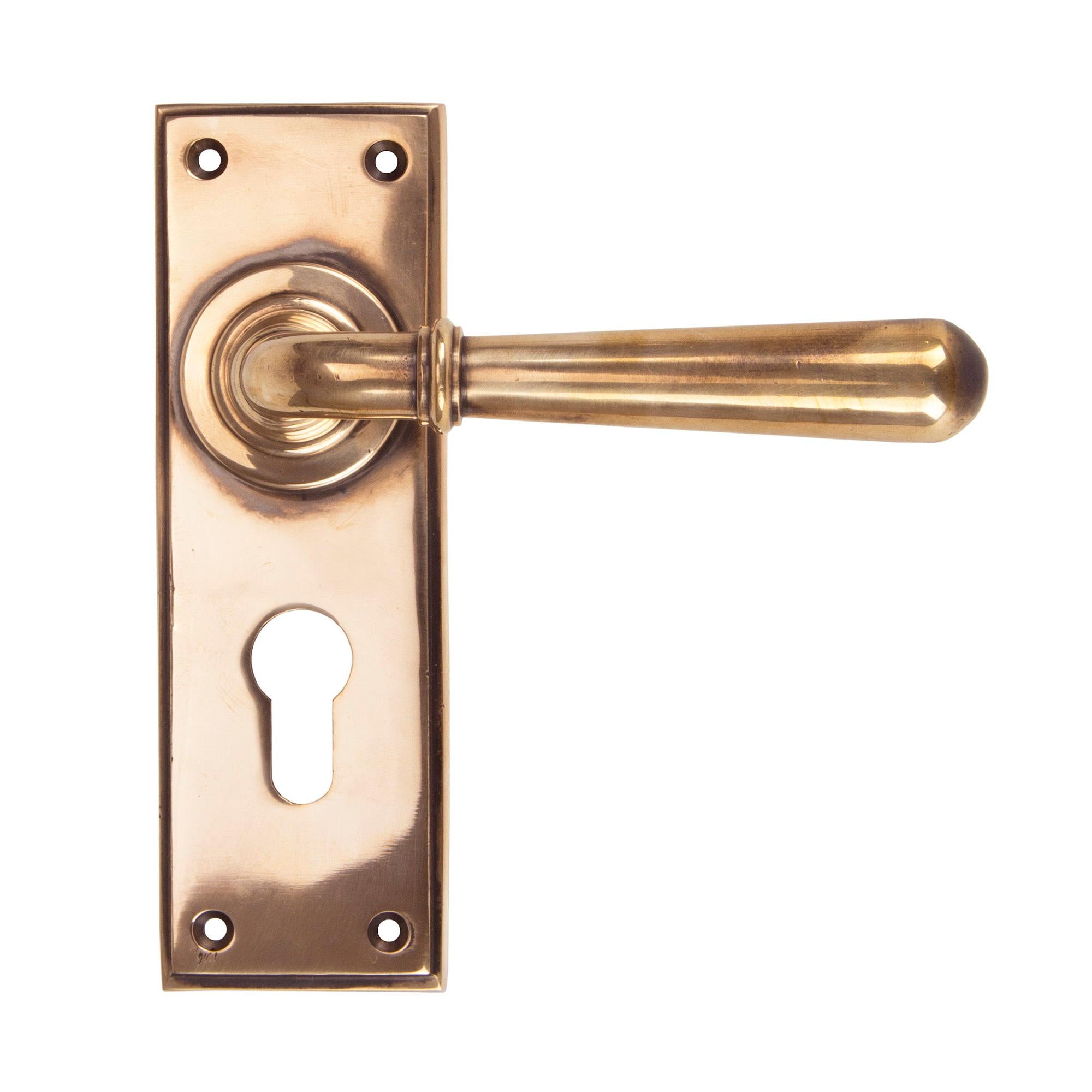 Polished Bronze Newbury Lever Euro Lock Set | From The Anvil - Lever Euro - From The Anvil - Yester Home