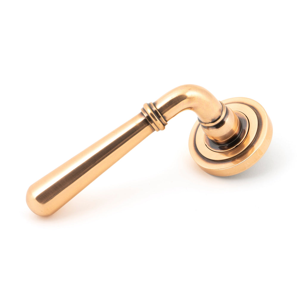 Polished Bronze Newbury Lever on Rose Set (Art Deco) | From The Anvil-Concealed-Yester Home