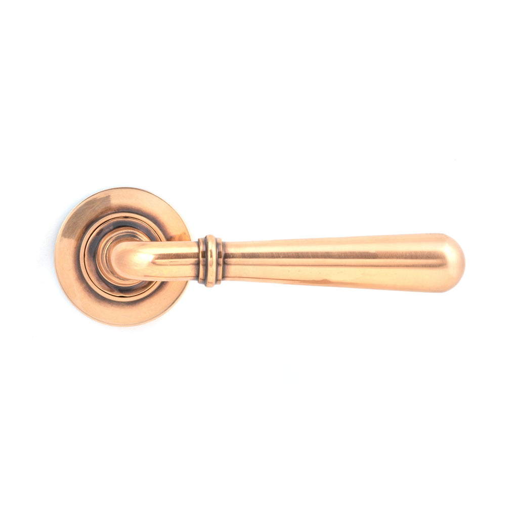 Polished Bronze Newbury Lever on Rose Set (Plain) | From The Anvil-Concealed-Yester Home