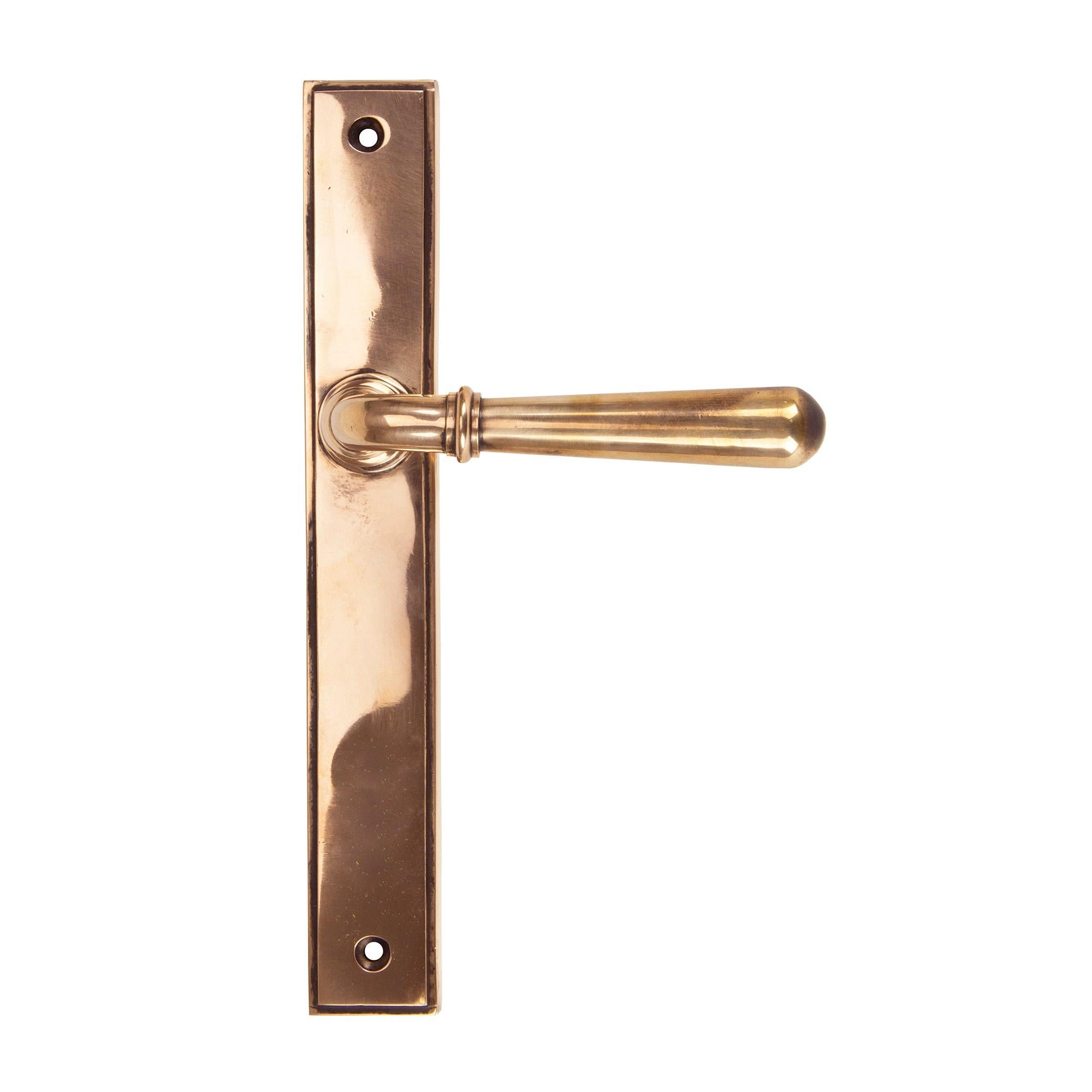 Polished Bronze Newbury Slimline Lever Latch Set | From The Anvil - Espagnolette - From The Anvil - Yester Home