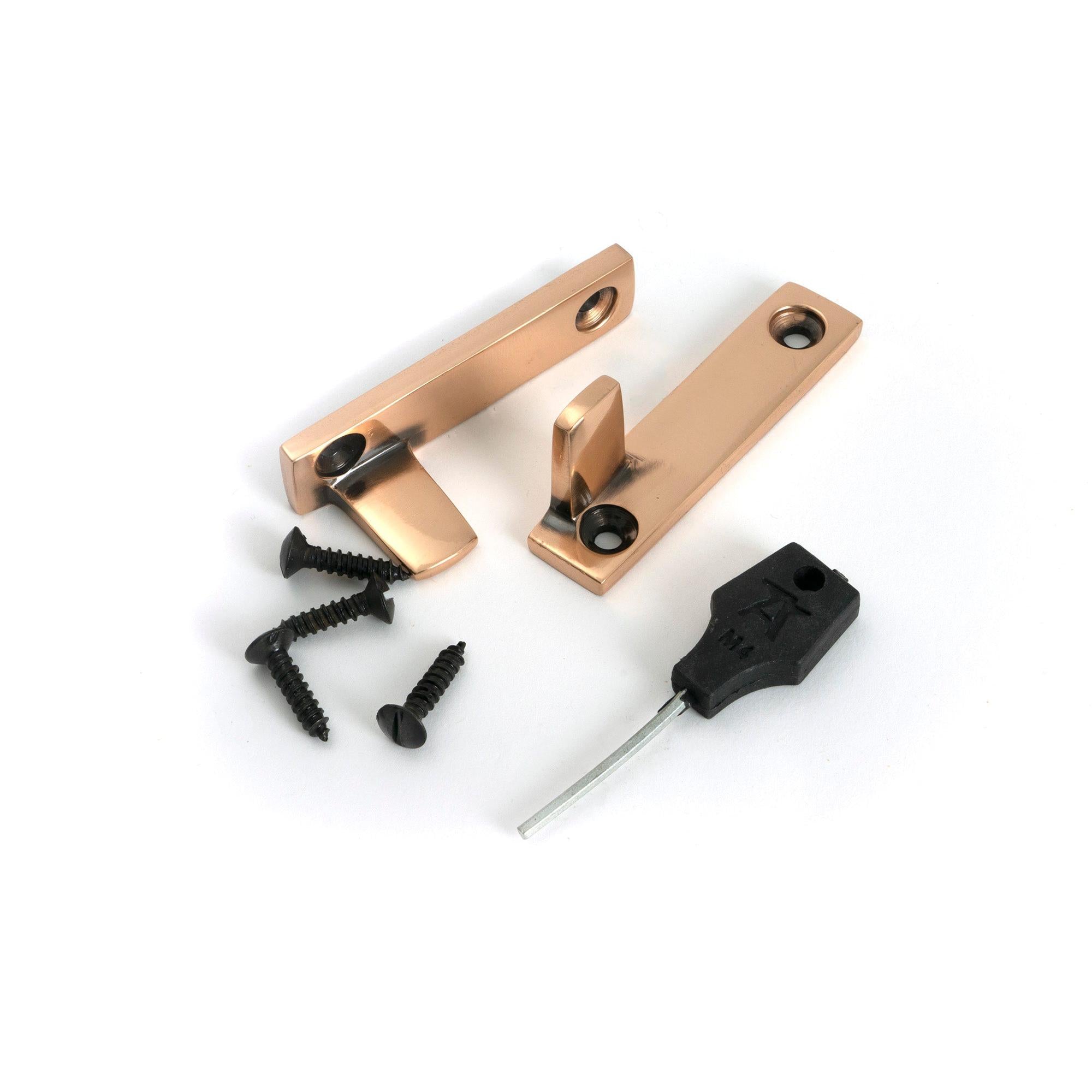 Polished Bronze Night-Vent Locking Art Deco Fastener - Night-Vent Fasteners - From The Anvil - Yester Home