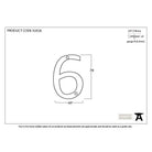 Polished Bronze Numeral 6 | From The Anvil-Numerals-Yester Home