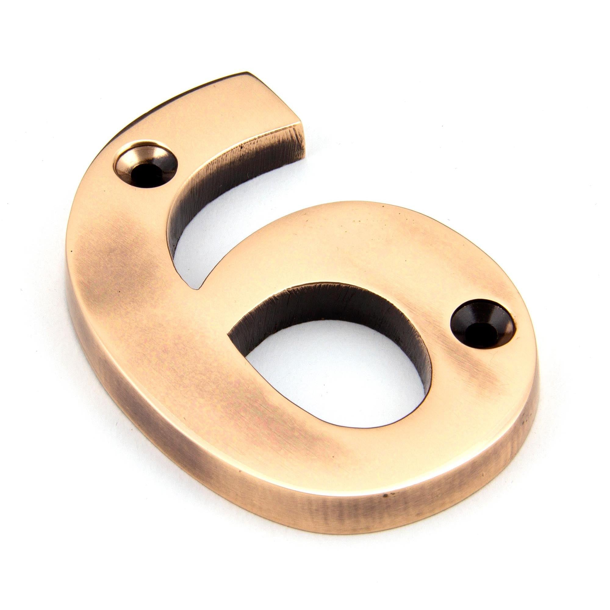 Polished Bronze Numeral 6 | From The Anvil - Numerals - From The Anvil - Yester Home
