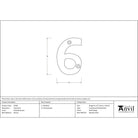 Polished Bronze Numeral 6 | From The Anvil - Numerals - From The Anvil - Yester Home