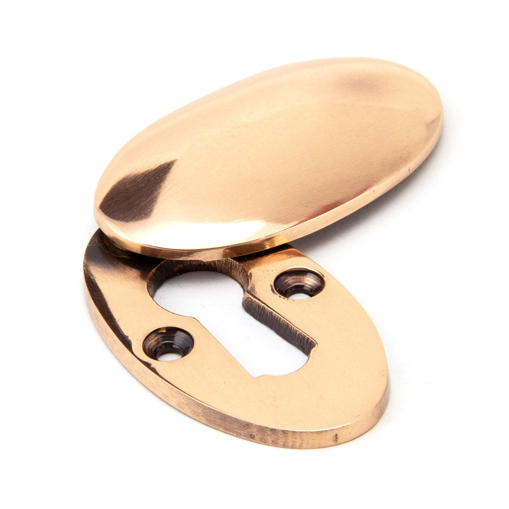 Polished Bronze Oval Escutcheon & Cover | From The Anvil-Escutcheons-Yester Home