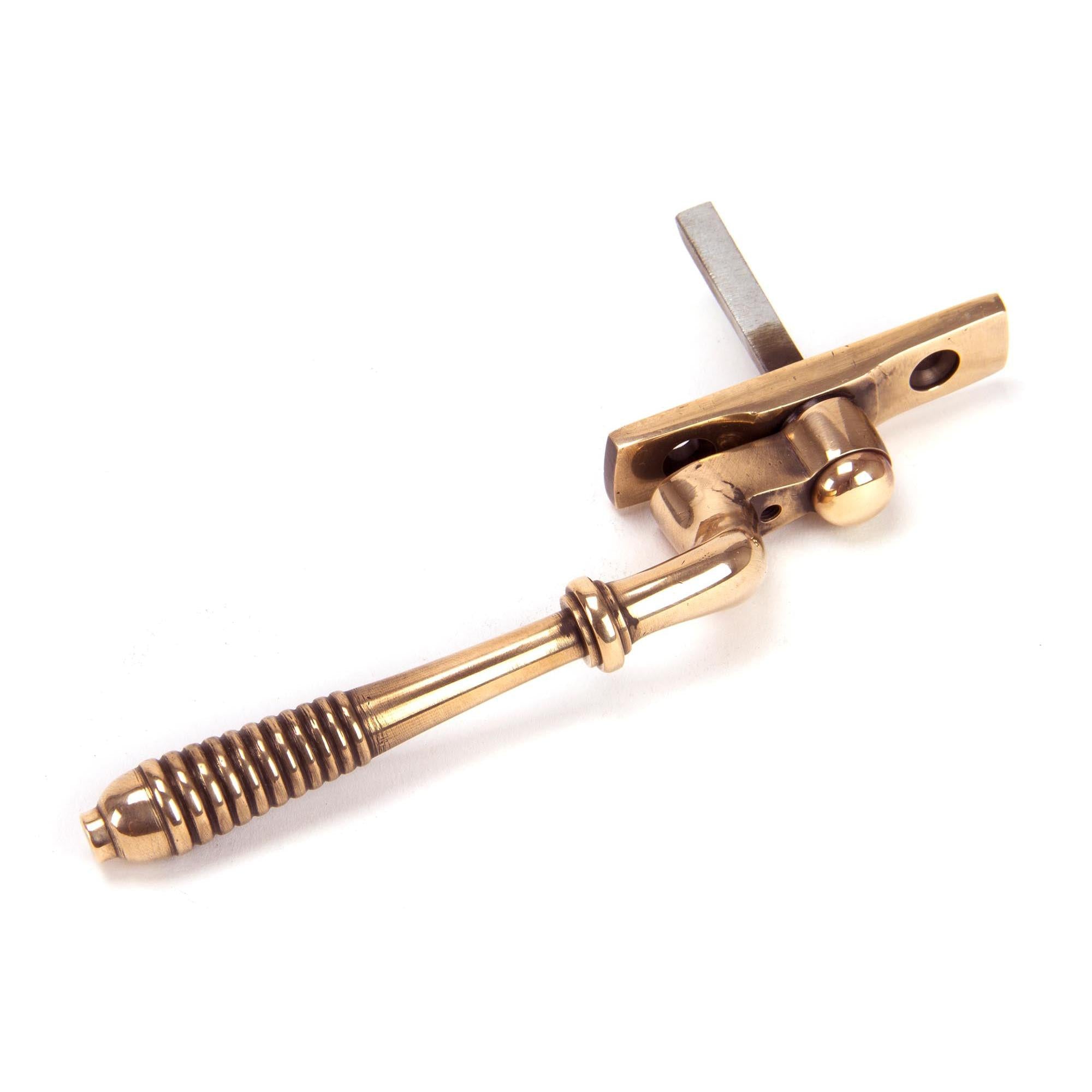 Polished Bronze Reeded Espag - LH | From The Anvil - Espag. Fasteners - From The Anvil - Yester Home