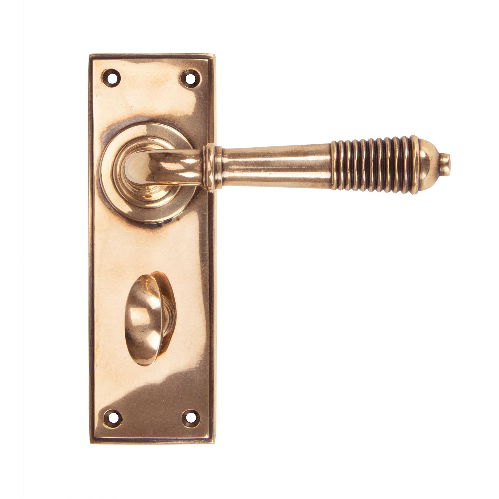 Polished Bronze Reeded Lever Bathroom Set | From The Anvil - Lever Bathroom - From The Anvil - Yester Home