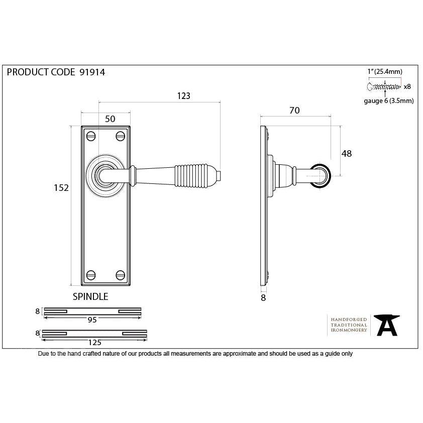 Polished Bronze Reeded Lever Latch Set | From The Anvil-Lever Latch-Yester Home