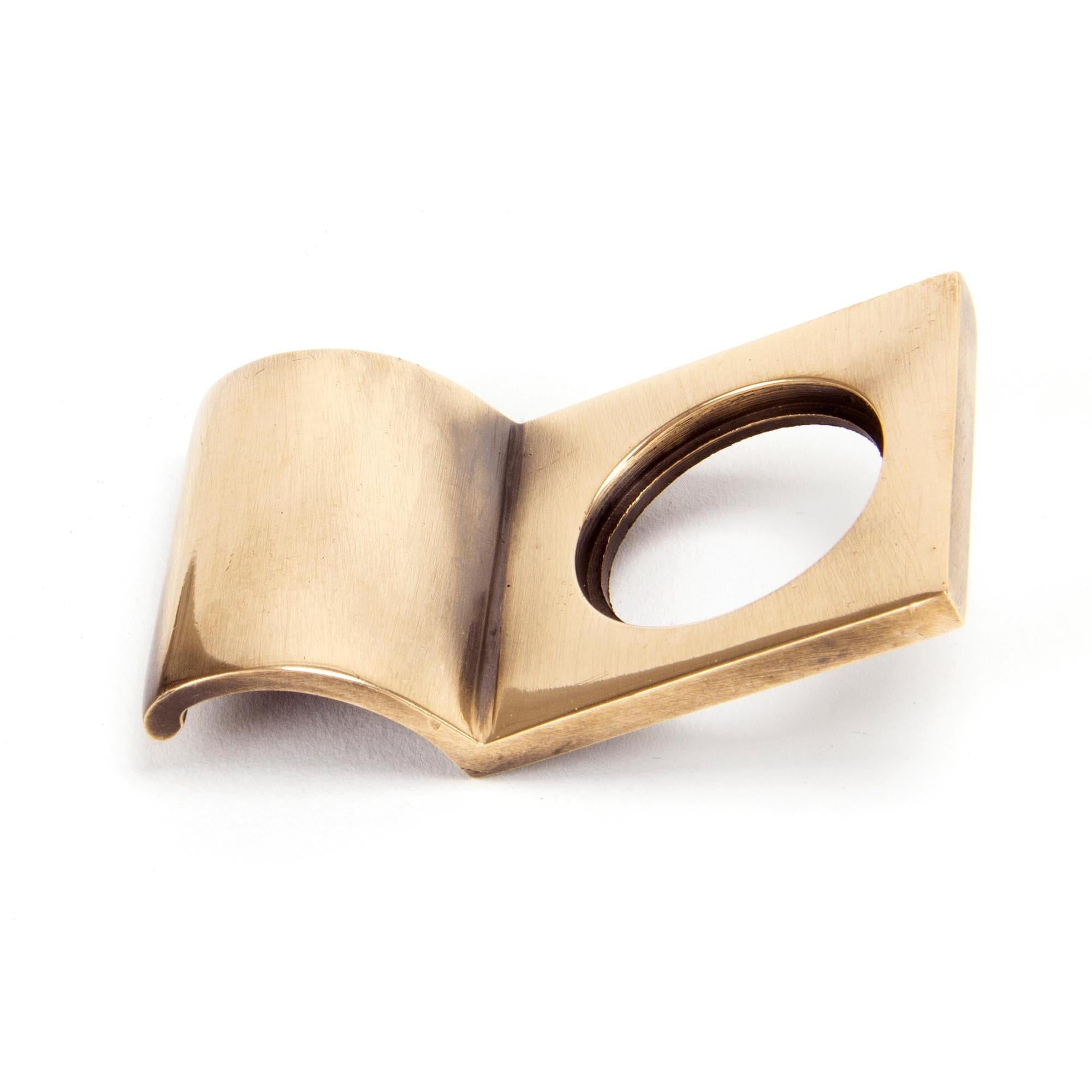 Polished Bronze Rim Cylinder Pull | From The Anvil - Rim Cylinder Pulls - From The Anvil - Yester Home