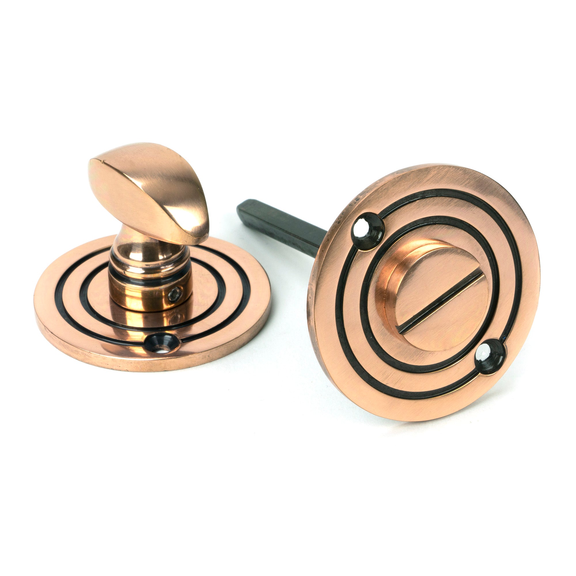 Polished Bronze Round Bathroom Thumbturn | From The Anvil - Thumbturns - From The Anvil - Yester Home