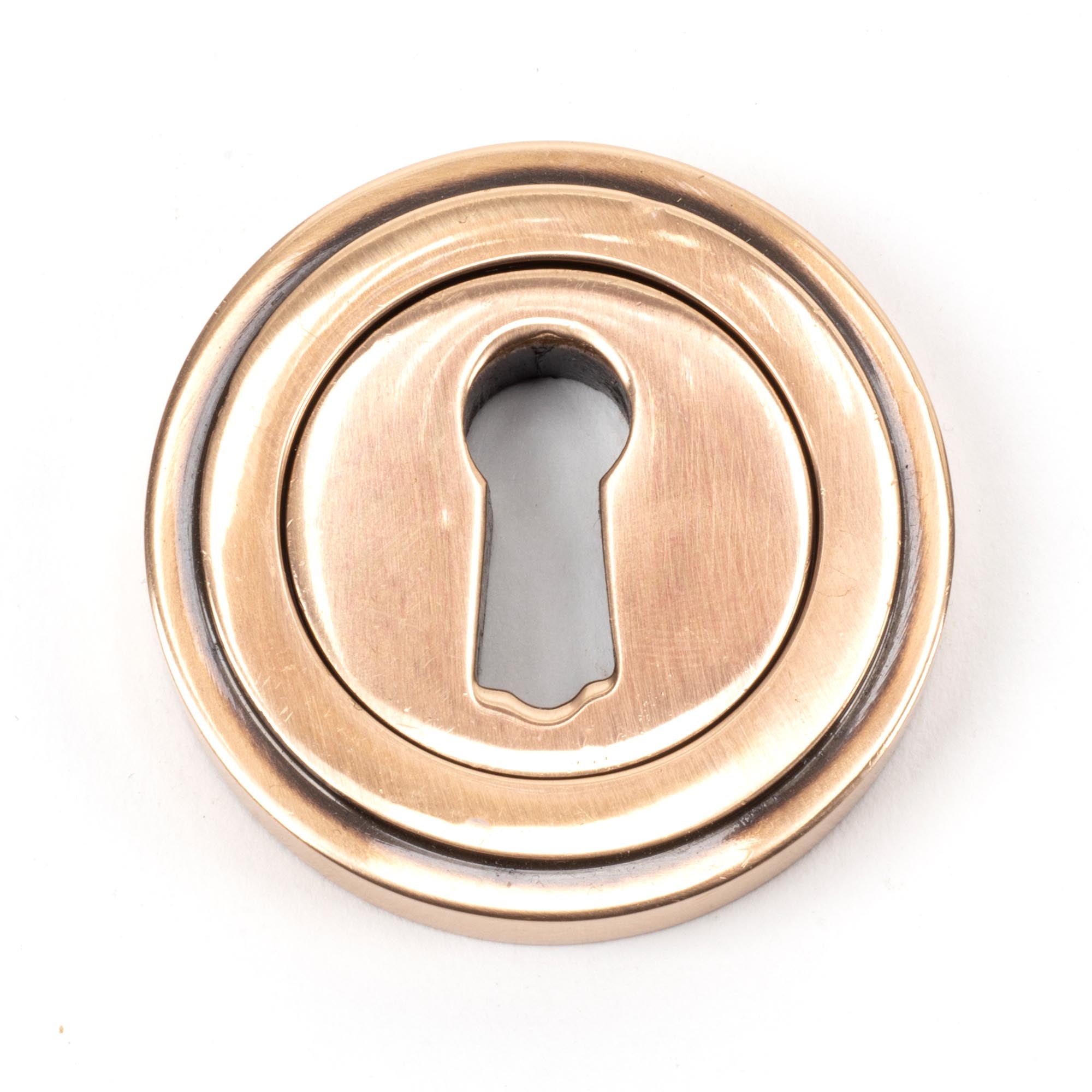 Polished Bronze Round Escutcheon (Art Deco) | From The Anvil - Escutcheons - From The Anvil - Yester Home