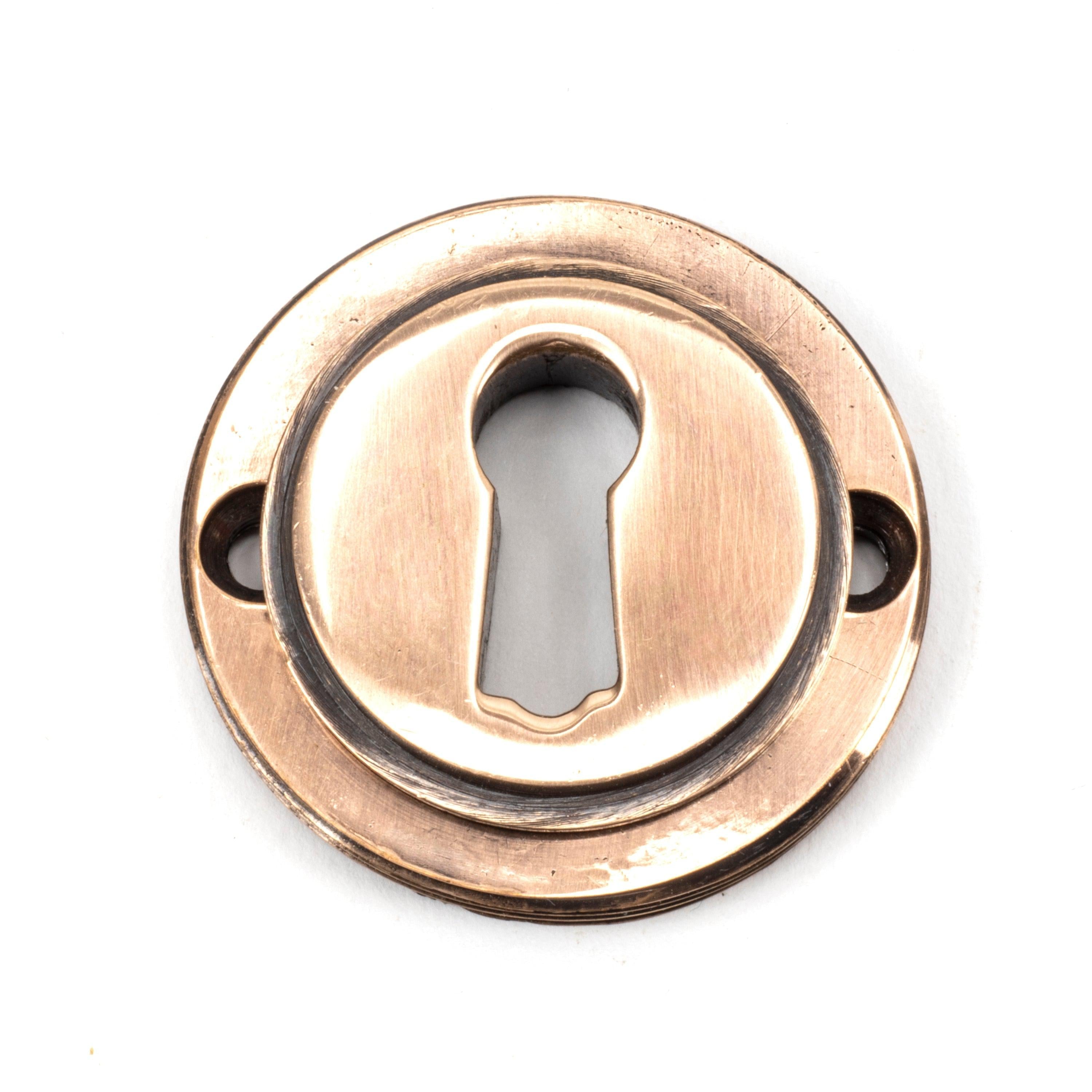 Polished Bronze Round Escutcheon (Plain) | From The Anvil-Escutcheons-Yester Home