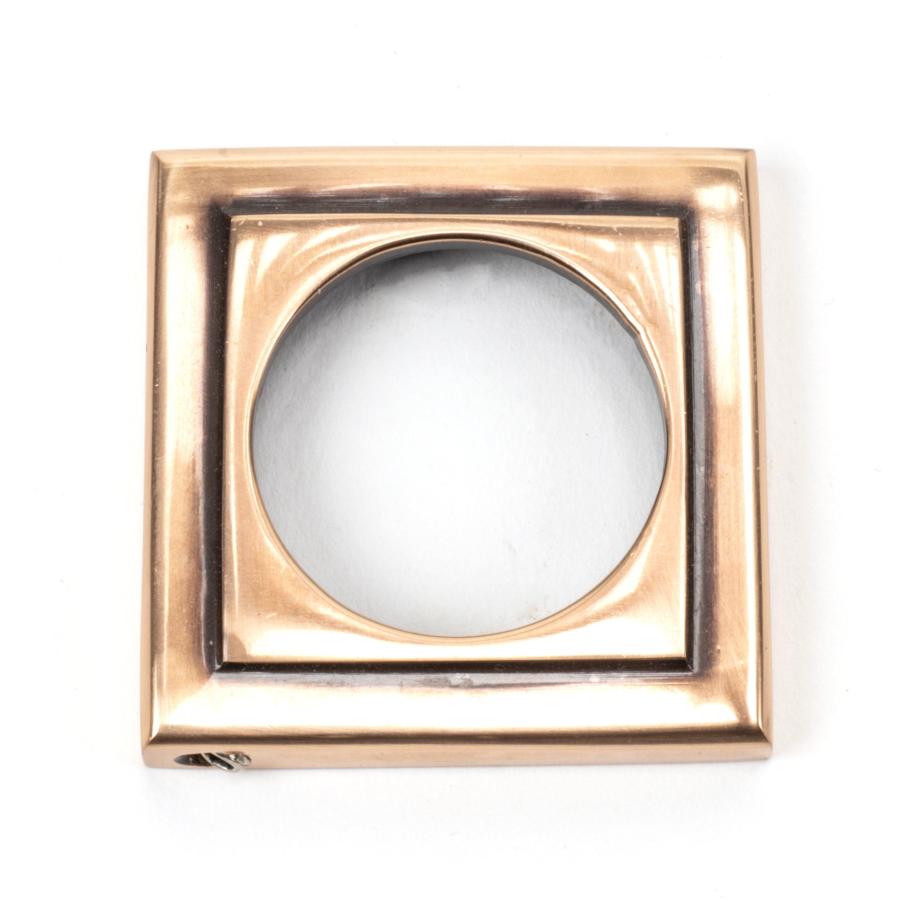 Polished Bronze Round Escutcheon (Square) | From The Anvil-Escutcheons-Yester Home