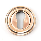 Polished Bronze Round Euro Escutcheon (Art Deco) | From The Anvil-Euro Escutcheons-Yester Home