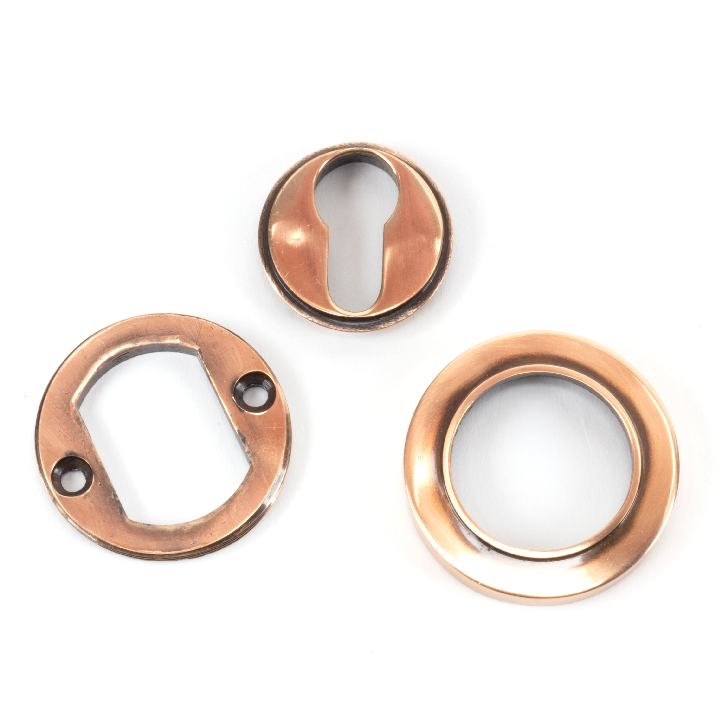 Polished Bronze Round Euro Escutcheon (Plain) | From The Anvil-Euro Escutcheons-Yester Home