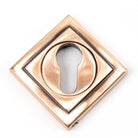 Polished Bronze Round Euro Escutcheon (Square) | From The Anvil - Euro Escutcheons - From The Anvil - Yester Home