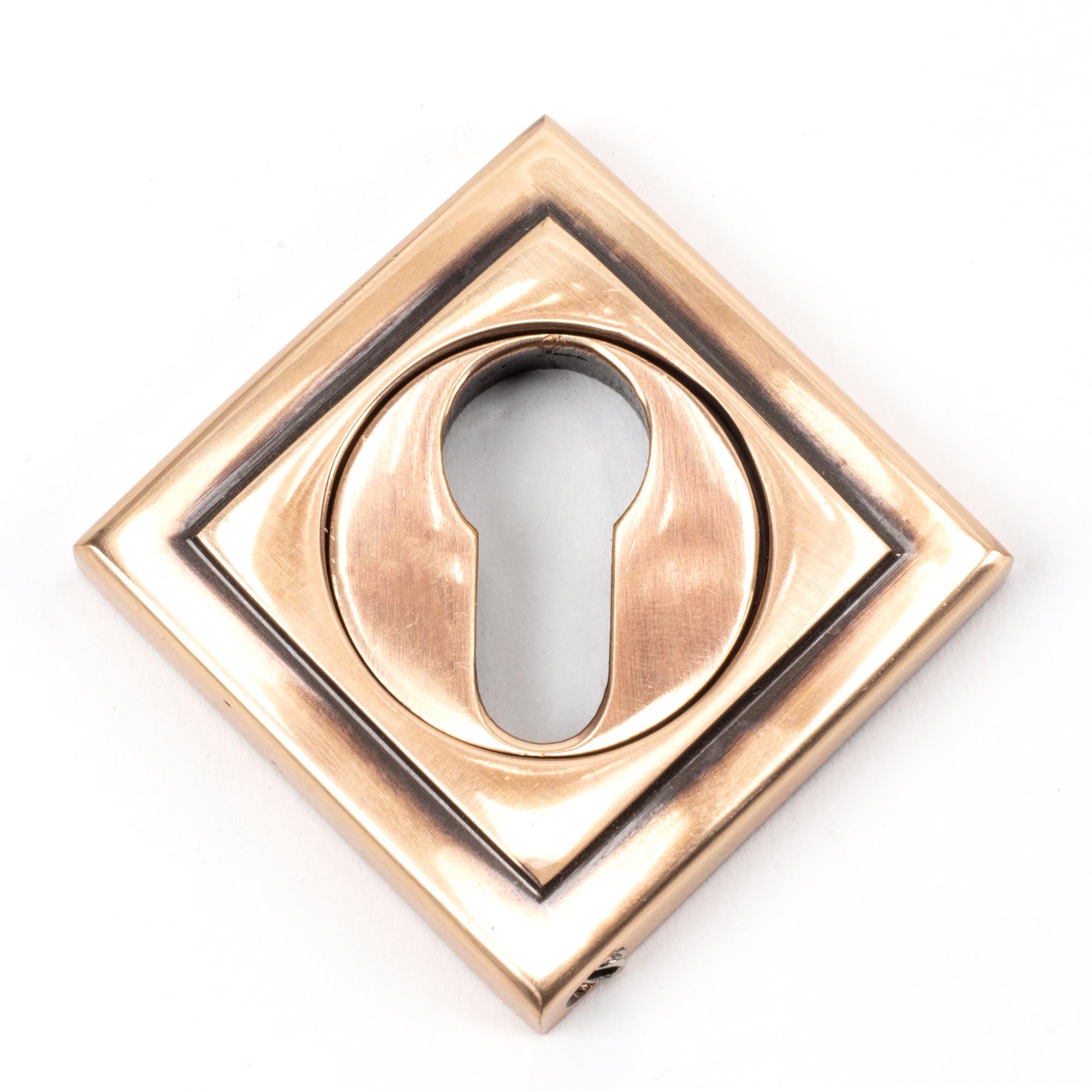 Polished Bronze Round Euro Escutcheon (Square) | From The Anvil - Euro Escutcheons - From The Anvil - Yester Home