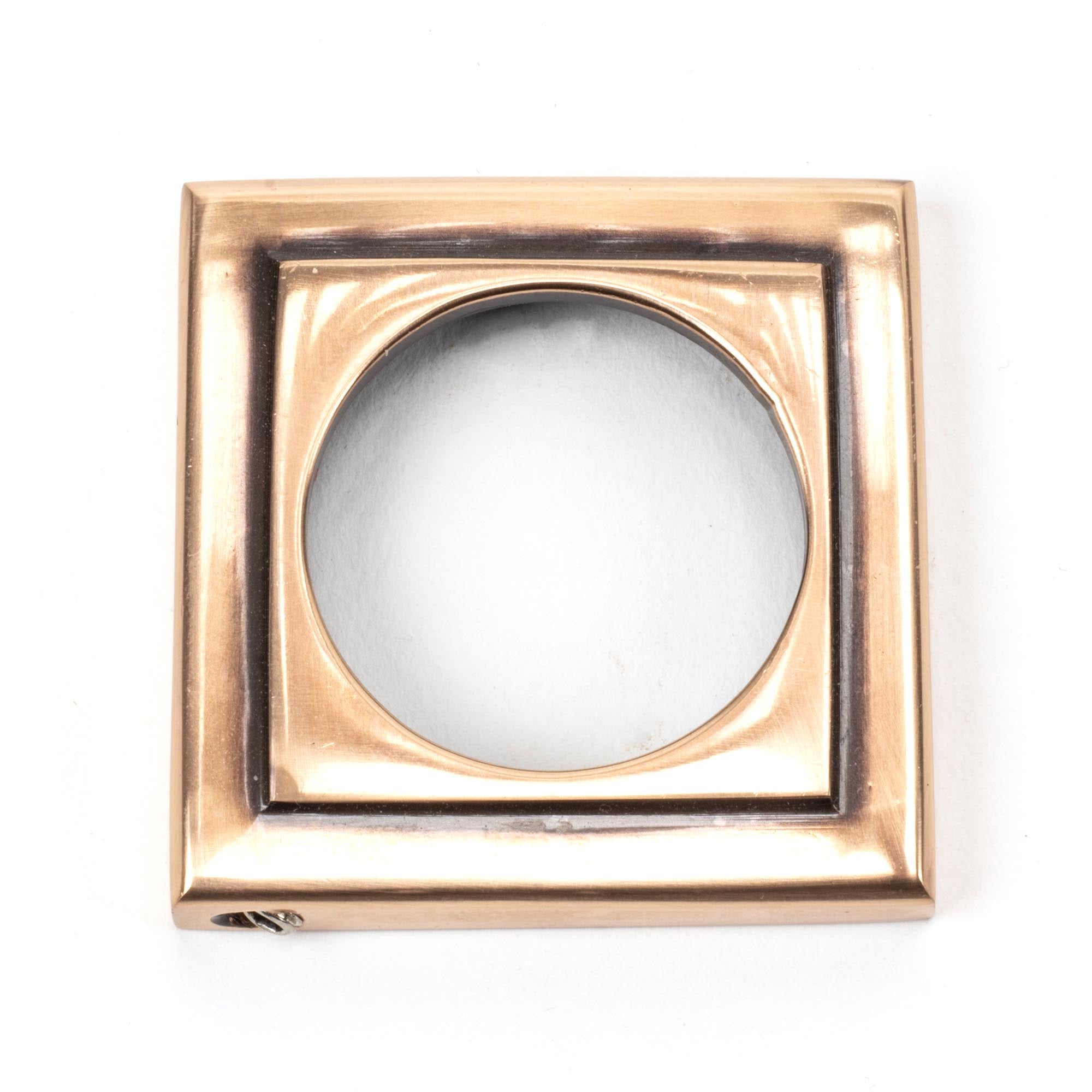 Polished Bronze Round Euro Escutcheon (Square) | From The Anvil - Euro Escutcheons - From The Anvil - Yester Home