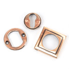 Polished Bronze Round Euro Escutcheon (Square) | From The Anvil-Euro Escutcheons-Yester Home