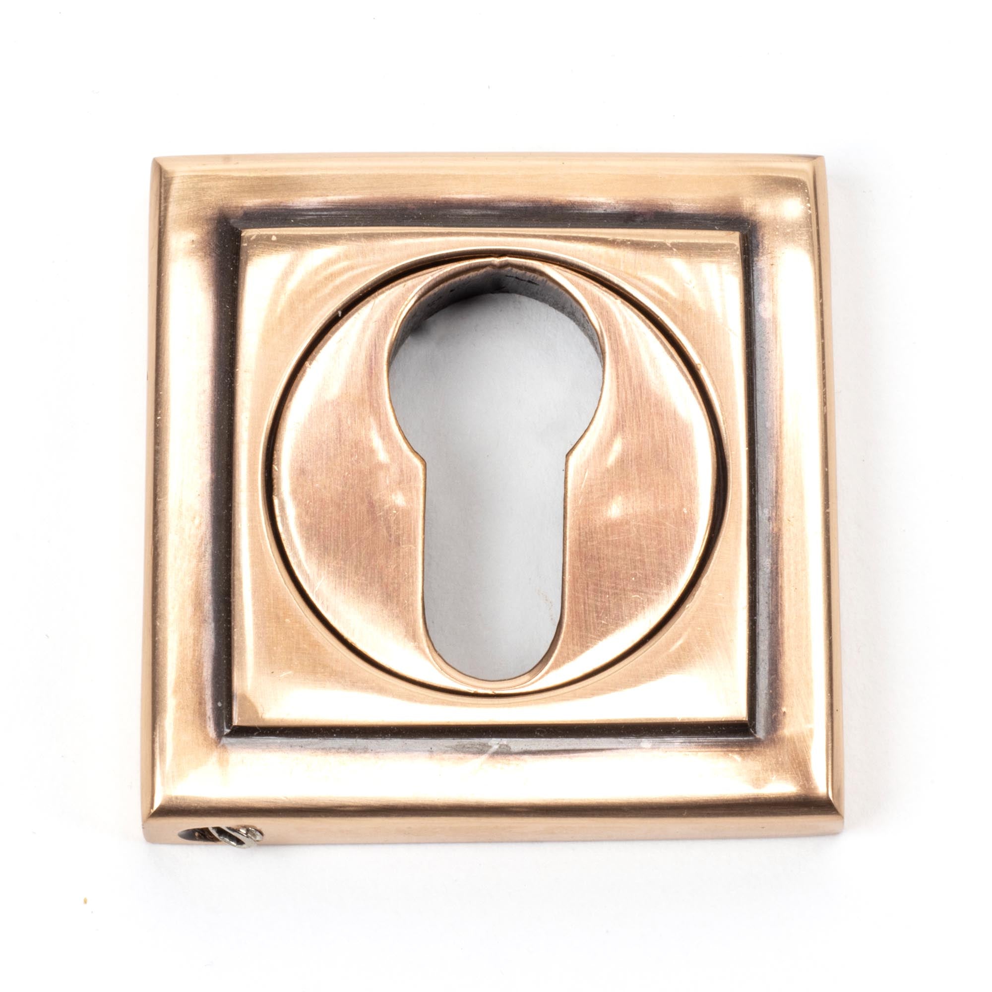 Polished Bronze Round Euro Escutcheon (Square) | From The Anvil - Euro Escutcheons - From The Anvil - Yester Home