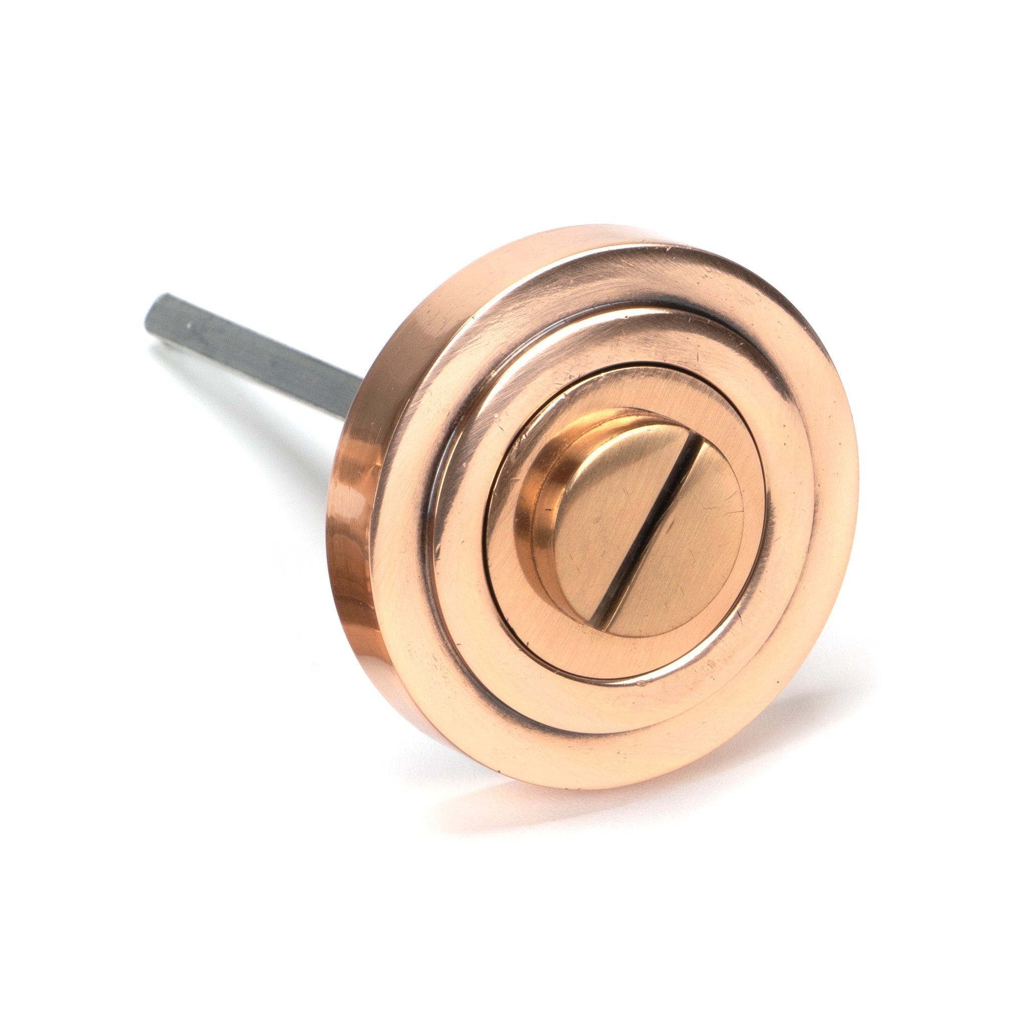 Polished Bronze Round Thumbturn Set (Art Deco) | From The Anvil-Thumbturns-Yester Home
