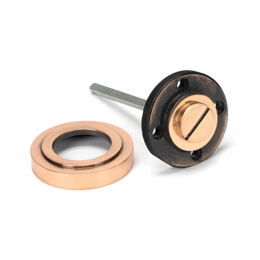 Polished Bronze Round Thumbturn Set (Art Deco) | From The Anvil-Thumbturns-Yester Home