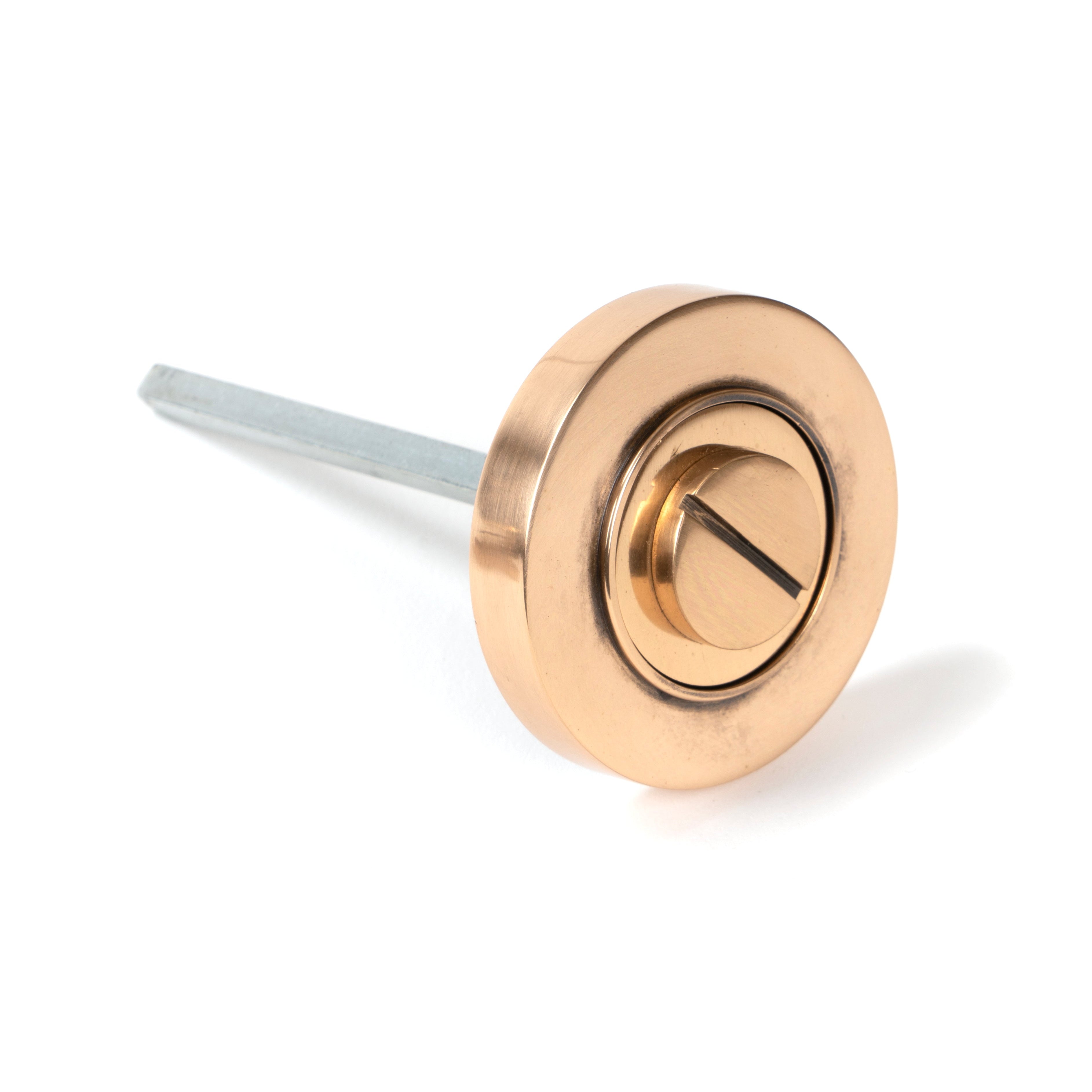 Polished Bronze Round Thumbturn Set (Plain) | From The Anvil-Thumbturns-Yester Home